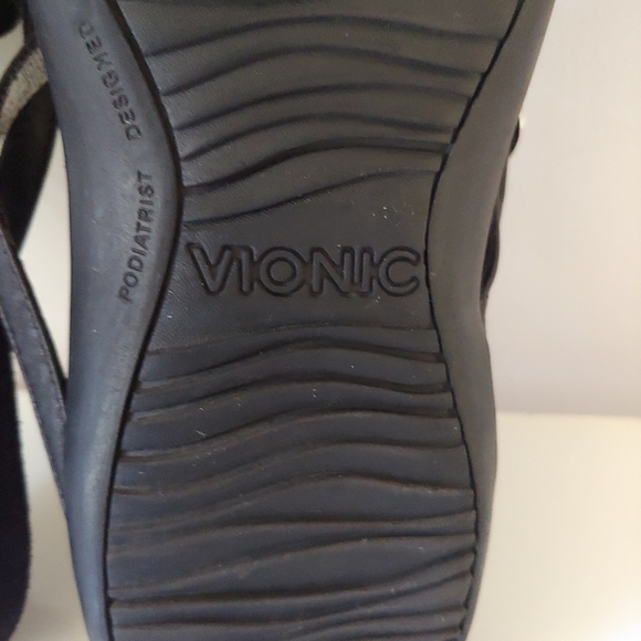 Vionic Rest Ricci Thong Sandals Black Silver Size 7 - Picture 11 of 12